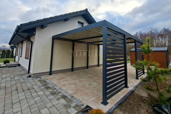 Ogłoszenie - Carport PREMIUM - Wiata samochodowa 4x5m - antracyt - dodatkowa zabudowa TS1227. Zdjęcie 4