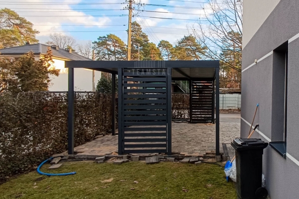 Ogłoszenie - Carport PREMIUM - Wiata samochodowa 7x3 - antracyt - dodatkowa zabudowa TS1229. Zdjęcie 2