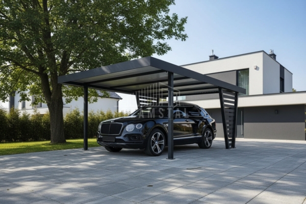 Ogłoszenie - Carport V PREMIUM 5x5m - Wypełnienie panelami - Wiata samochodowa - antracyt TS1267. Zdjęcie 4