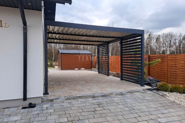 Ogłoszenie - Carport PREMIUM - Wiata samochodowa 4x5m - antracyt - dodatkowa zabudowa TS1227. Zdjęcie 8