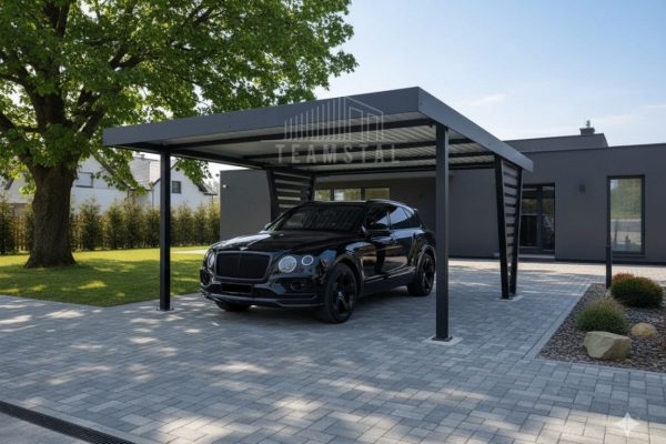 Ogłoszenie - Carport V PREMIUM 4,5x4,5m - Wypełnienie panelami - Wiata samochodowa - antracyt TS1253. Zdjęcie 5