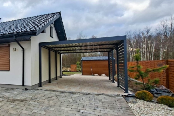 Ogłoszenie - Carport PREMIUM - Wiata samochodowa 4x5m - antracyt - dodatkowa zabudowa TS1227. Zdjęcie 3