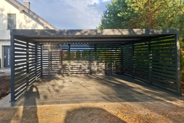 Ogłoszenie - CarPort PREMIUM - wiata samochodowa 6x6 - antracyt - dodatkowa zabudowa TS1143. Zdjęcie 3