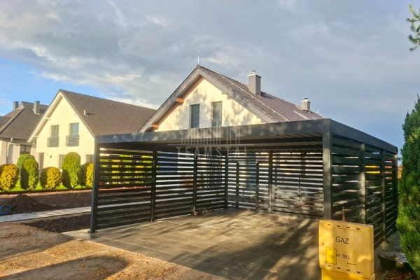 Ogłoszenie - CarPort PREMIUM - wiata samochodowa 6x6 - antracyt - dodatkowa zabudowa TS1143. Zdjęcie 7