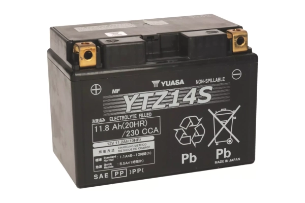 Ogłoszenie - Akumulator motocyklowy YUASA YTZ14S Wet Charge 11,8Ah 230Ah. Zdjęcie 1