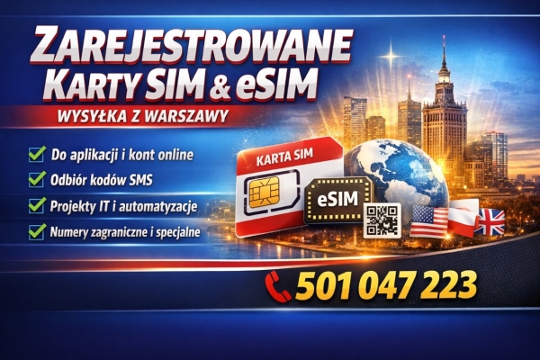 Ogłoszenie - Sprzedam karty SIM, eSIM i numery zagraniczne – wysyłka PL/Świat, rabaty od 3 szt., humor gratis. Zdjęcie 1