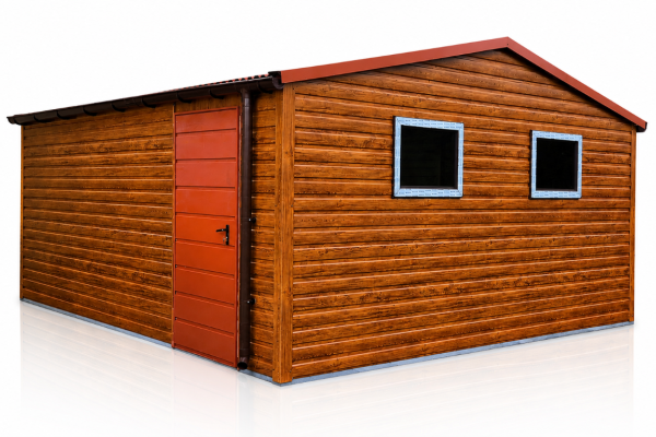 Ogłoszenie - Domek Narzędziowy Ogrodowy 5x4m PREMIUM Dwuspadowy dach przód/tył Złoty Dąb + Jasny Brąz MAT. Zdjęcie 1