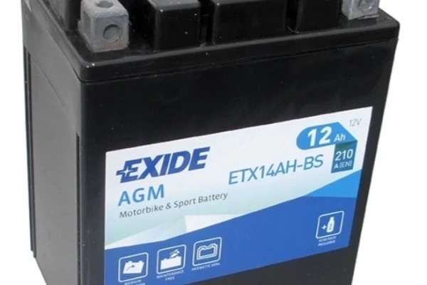 Ogłoszenie - Akumulator MOTO 12Ah 210A EXIDE ETX14AH-BS L+. Zdjęcie 1