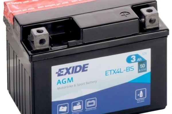 Ogłoszenie - Akumulator MOTO 3Ah 50A EXIDE ETX4L-BS P+. Zdjęcie 1