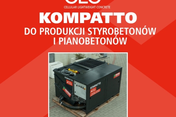 Ogłoszenie - Mieszarka Kompatto przeznaczona do produkcji lekkich zapraw, pianobetonów i styrobetonów POLYTECH.. Zdjęcie 1