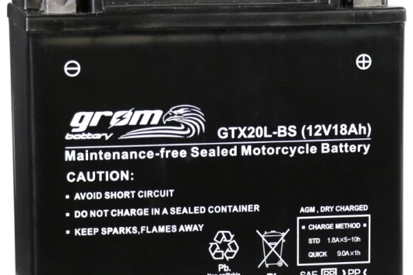 Ogłoszenie - Akumulator motocyklowy 18Ah 270A GROM GTX20L-BS YTX20L-BS P+. Zdjęcie 1