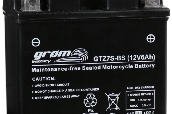 Ogłoszenie - Akumulator motocyklowy 6Ah 120A GROM GTZ7S-BS YTZ7S-BS P+. Zdjęcie 1