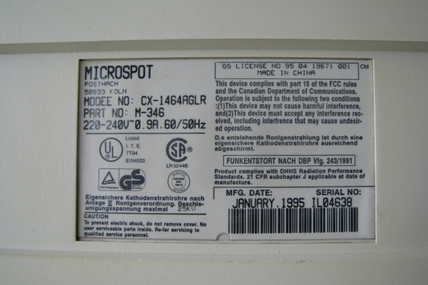 Ogłoszenie - Monitor do komputera CRT Microspot, 14 cali, 1995r. Retro Gaming PC DOS SVGA. Zdjęcie 9