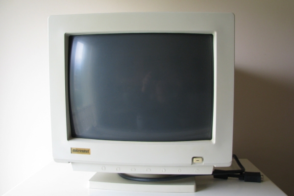 Ogłoszenie - Monitor do komputera CRT Microspot, 14 cali, 1995r. Retro Gaming PC DOS SVGA. Zdjęcie 6