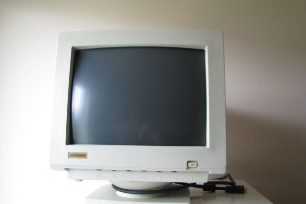 Ogłoszenie - Monitor do komputera CRT Microspot, 14 cali, 1995r. Retro Gaming PC DOS SVGA. Zdjęcie 2