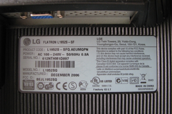 Ogłoszenie - Monitor LCD do komputera LG Flatron L1952S 19 cali. Zdjęcie 8