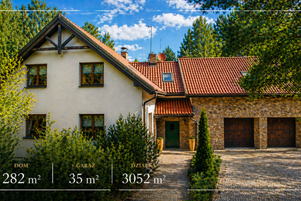 Ogłoszenie - Dom 282 m² + garaż | działka 3052 m² | las | 35 min Warszawa. Zdjęcie 1