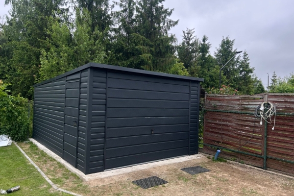 Ogłoszenie - Garaż Blaszany Blaszak 3.5x5 Spad na tył Ciemny Grafit MAT brama uchylna, profil PRODUCENT. Zdjęcie 2