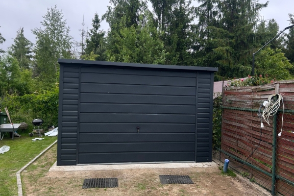 Ogłoszenie - Garaż Blaszany Blaszak 3.5x5 Spad na tył Ciemny Grafit MAT brama uchylna, profil PRODUCENT. Zdjęcie 3