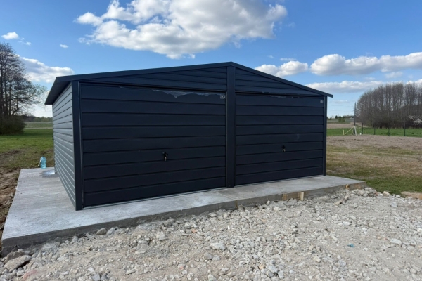 Ogłoszenie - Garaż Blaszany dwuspadowy dwustanowiskowy 6x5m Ciemny Grafit MAT. Zdjęcie 3