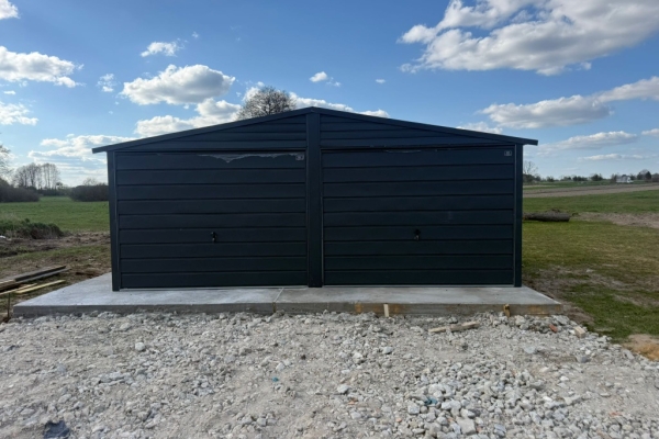 Ogłoszenie - Garaż Blaszany dwuspadowy dwustanowiskowy 6x5m Ciemny Grafit MAT. Zdjęcie 4