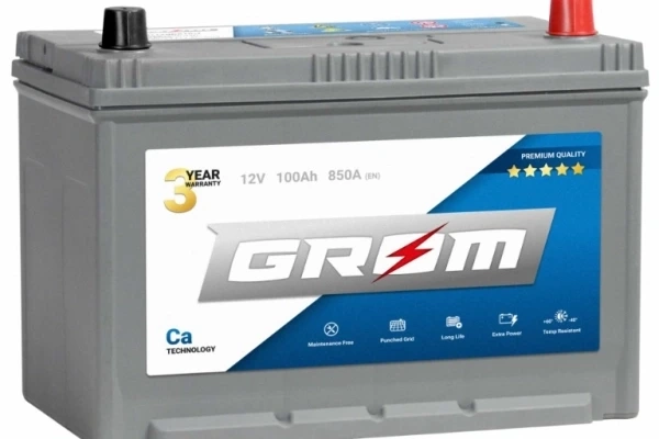 Ogłoszenie - Akumulator GROM Premium 100Ah 850A Japan Prawy Plus. Zdjęcie 1