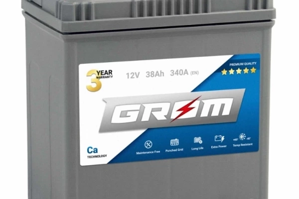 Ogłoszenie - Akumulator Grom Premium 38Ah 340A Japan Prawy Plus. Zdjęcie 1