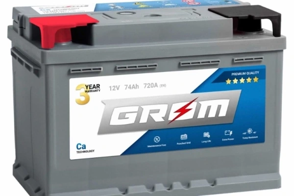 Ogłoszenie - Akumulator Grom Premium 74Ah 720A lewy plus. Zdjęcie 1