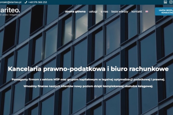 Ogłoszenie - Klariteo – Kancelaria prawno – podatkowa i biuro rachunkowe. Zdjęcie 1