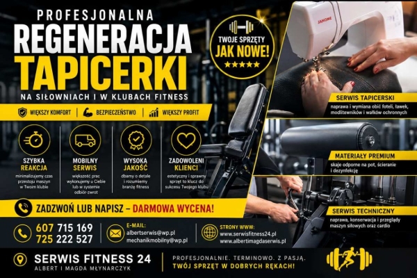 Ogłoszenie - Regeneracja tapicerki na siłowniach, w klubach fitness i studiach treningowych, serwis sprzętu na siłowni. Zdjęcie 10