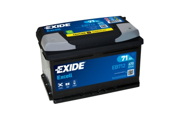 Ogłoszenie - Akumulator 71Ah 670A EB712 Exide Excell. Zdjęcie 1