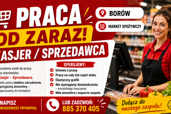 Ogłoszenie - Kasjer - Sprzedawca (K/M/X). Zdjęcie 1