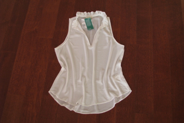 Ogłoszenie - Letnia, biała bluzka, koszula, luźny krój bez rękawów, rozm. 44/ XL. Zdjęcie 6
