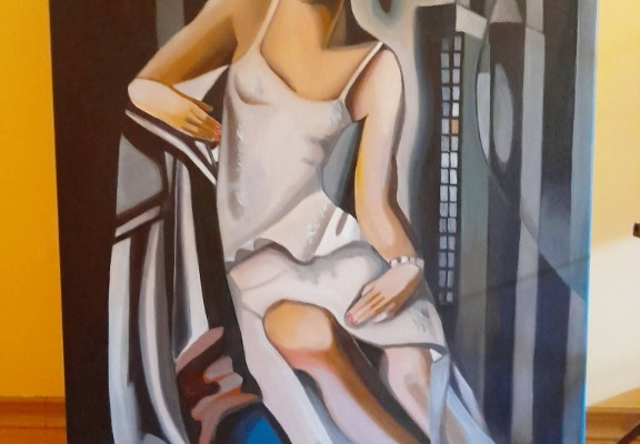 Ogłoszenie - Sprzedam obraz malowany ręcznie - tamara łempicka - Allan Bott. Zdjęcie 1