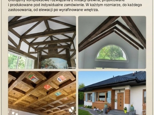Ogłoszenie - belki rustykalne dekoracyjne maskownice NA WYMIAR imitacja drewna elastyczna deska elewacyjna maskownica. Zdjęcie 2