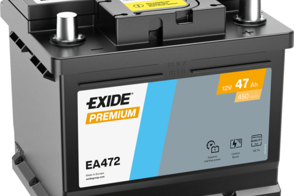 Ogłoszenie - Akumulator 47Ah 450A Exide Premium EA472 PRAWY PLUS. Zdjęcie 1