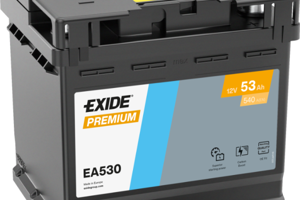 Ogłoszenie - Akumulator 53Ah 540A  Exide Premium EA530 PRAWY PLUS. Zdjęcie 1