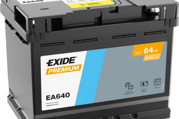 Ogłoszenie - Akumulator 64Ah 640A Exide Premium EA640 PRAWY PLUS. Zdjęcie 1