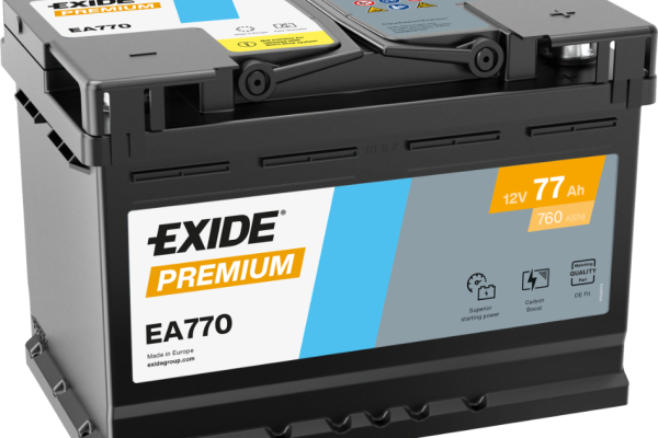 Ogłoszenie - Akumulator 77Ah 760A Exide Premium EA770 PRAWY PLUS. Zdjęcie 1