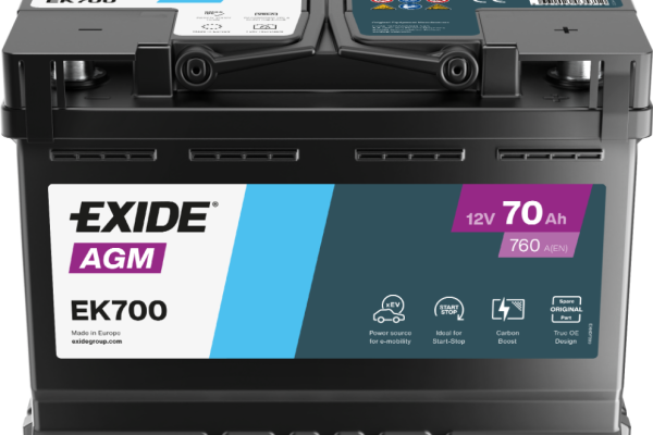 Ogłoszenie - Akumulator 70Ah 760A EXIDE AGM START&STOP EK700. Zdjęcie 1