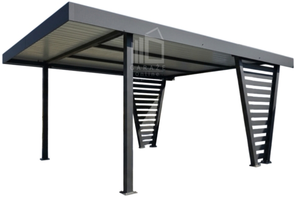 Ogłoszenie - Carport V PREMIUM 4x5m - Wypełnienie panelami - Wiata samochodowa - antracyt ID1192. Zdjęcie 1