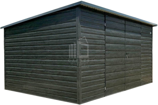 Ogłoszenie - Schowek - domek ogrodowy 4x3m - brama dwuskrzydłowa okno drewnopodobny dach spad w tył rynna ID1056. Zdjęcie 1