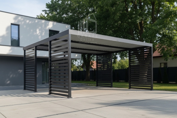 Ogłoszenie - CarPort PREMIUM - wiata samochodowa 5,8x5,5 - antracyt - dodatkowa zabudowa ID1174. Zdjęcie 3