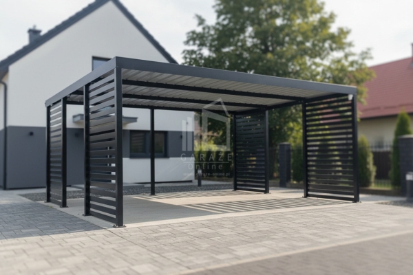Ogłoszenie - CarPort PREMIUM - wiata samochodowa 6x5,5 - antracyt - dodatkowa zabudowa ID1179. Zdjęcie 2