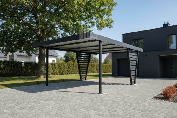 Ogłoszenie - Carport V PREMIUM 4,5x4,5m - Wypełnienie panelami - Wiata samochodowa - antracyt ID1183. Zdjęcie 5