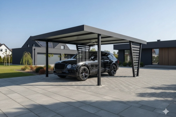 Ogłoszenie - Carport V PREMIUM 4,5x5,5m - Wypełnienie panelami - Wiata samochodowa - antracyt ID1185. Zdjęcie 2