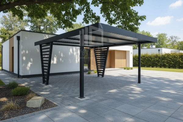 Ogłoszenie - Carport V PREMIUM 4,8x5m - Wypełnienie panelami - Wiata samochodowa - antracyt ID1188. Zdjęcie 5