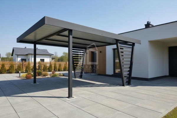 Ogłoszenie - Carport V PREMIUM 4x5m - Wypełnienie panelami - Wiata samochodowa - antracyt ID1192. Zdjęcie 2