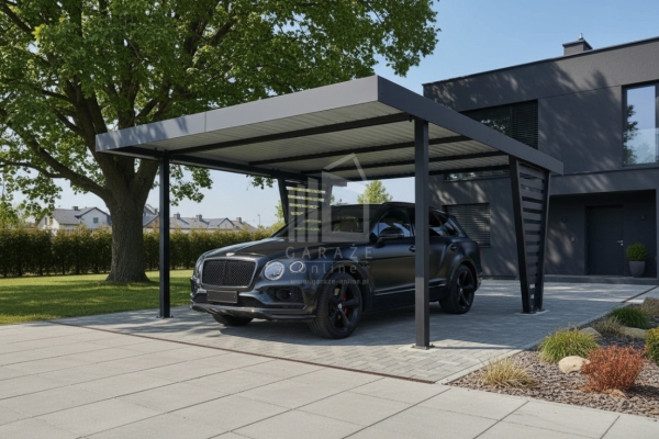Ogłoszenie - Carport V PREMIUM 5x5m - Wypełnienie panelami - Wiata samochodowa - antracyt ID1196. Zdjęcie 3