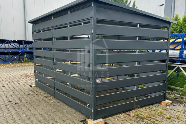 Ogłoszenie - Wiata śmietnikowa 4x2m Antracyt - furtka ID1061. Zdjęcie 2